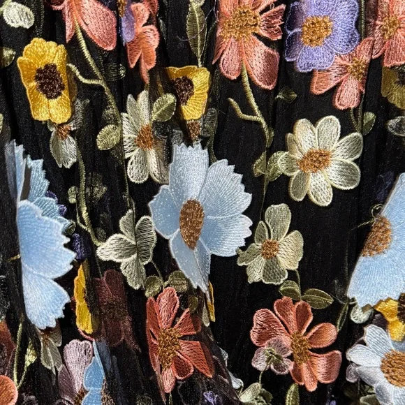 Azazie Atelier Nia Black And Multi Floral Midi Dress - Picture 10 of 10